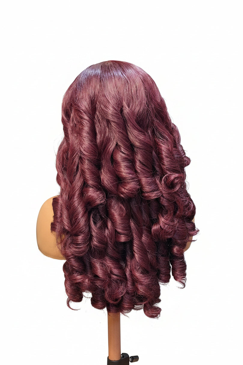 Parrucca mossa miscelata Royal Burgundy
