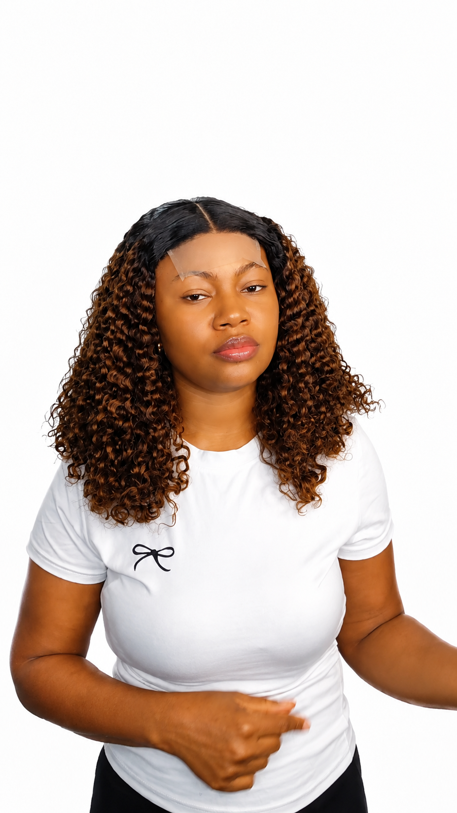 Burmese curls wig 2 tone Human hair 16"with 5x5 closure
