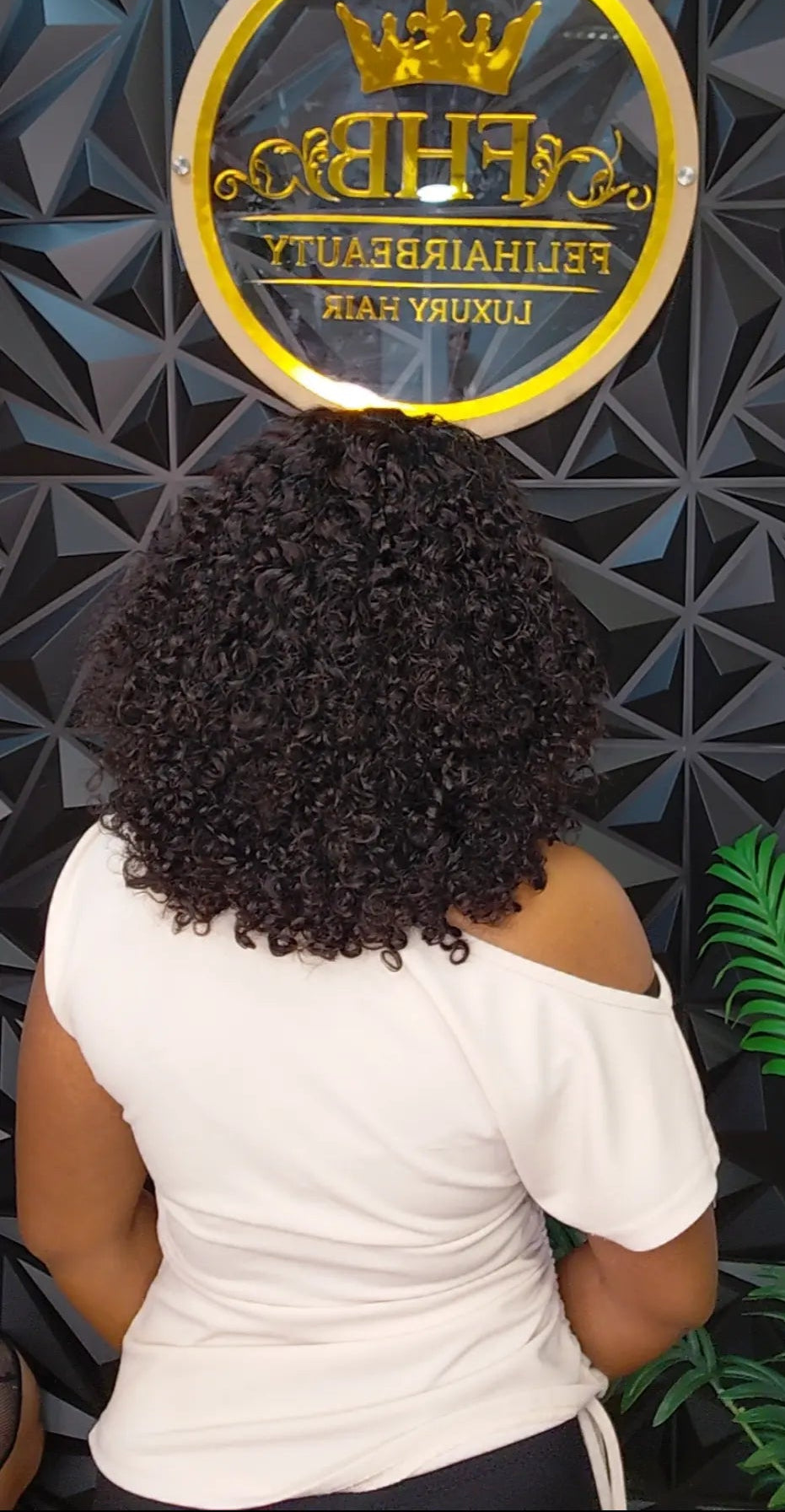 FHB Natural Black Pixie Curls Human Hair Wig