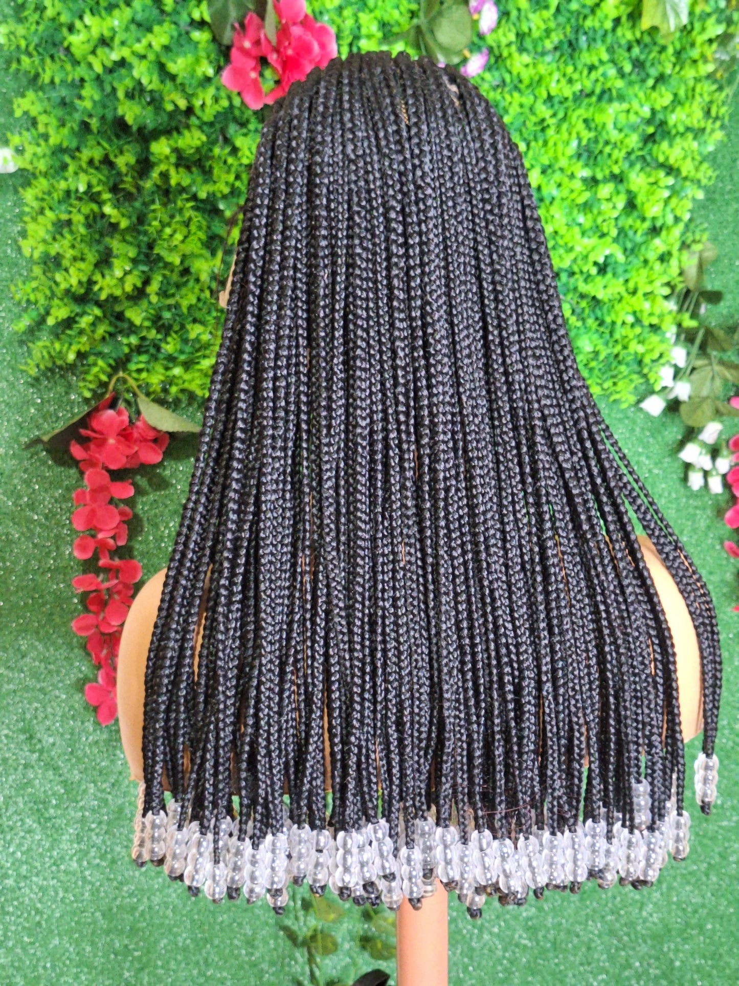 BW-001 - Cornrow Beaded Braided Wig