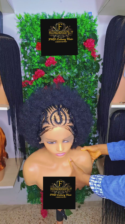 Cornrow with Afro hair