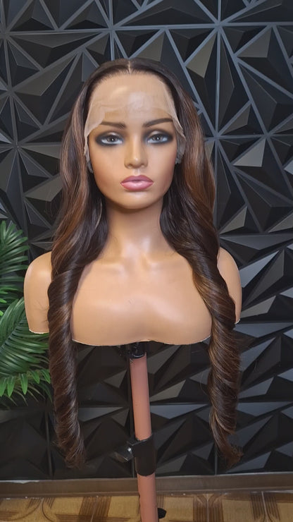 FHB Caramel Body Wave Flex Wig