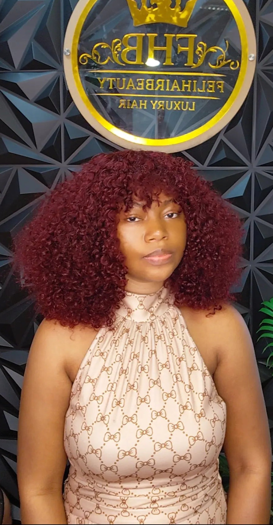 Burgundy Pixie Curls Human Hair Wig
