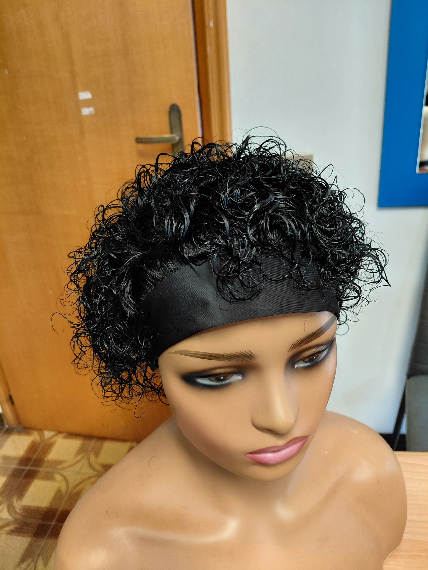 FHB Curly Human Hair Headband Wig
