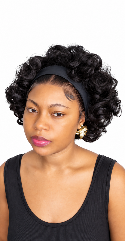 FHB Luxury Headband Wig – Voluminous Curly