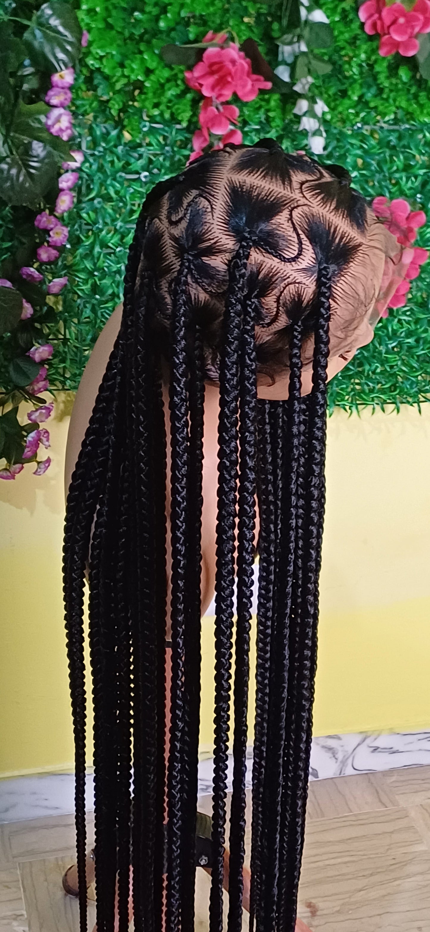 Knotless &cornrow gluless wig
