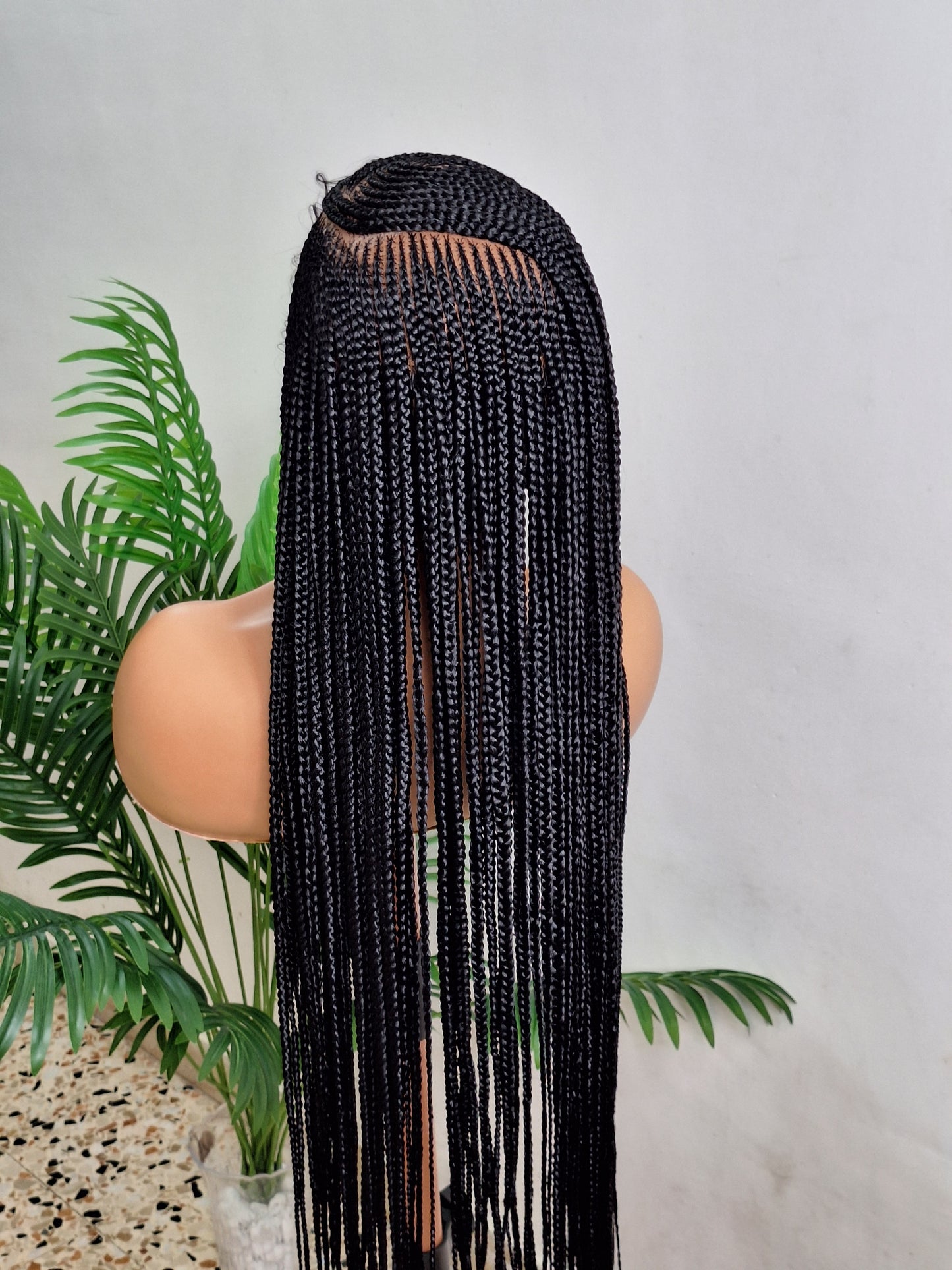Cornrow braided wig two step