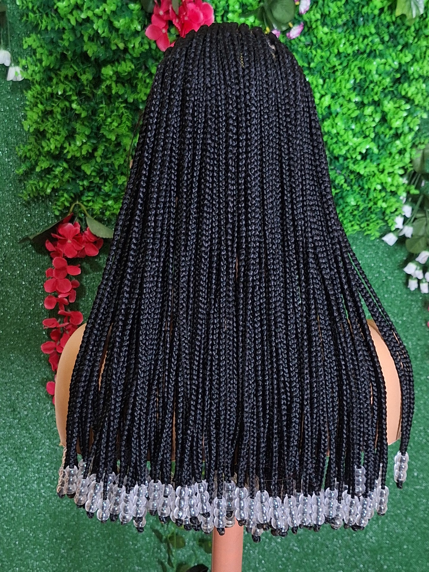 BW-001 - Cornrow Beaded Braided Wig