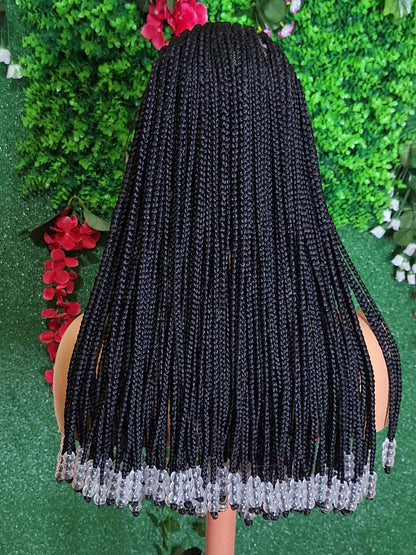 BW-001 - Cornrow Beaded Braided Wig