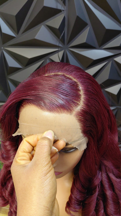 Royal Burgundy Bounce Blended Wig