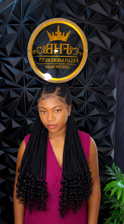 FHB cornrow Curl-End Braids