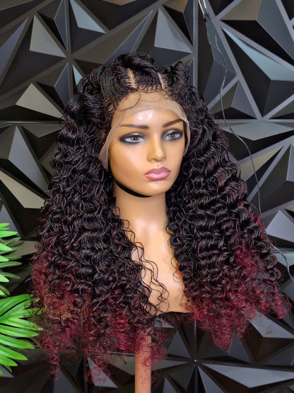 Queen Twist Curly Wig – Burgundy