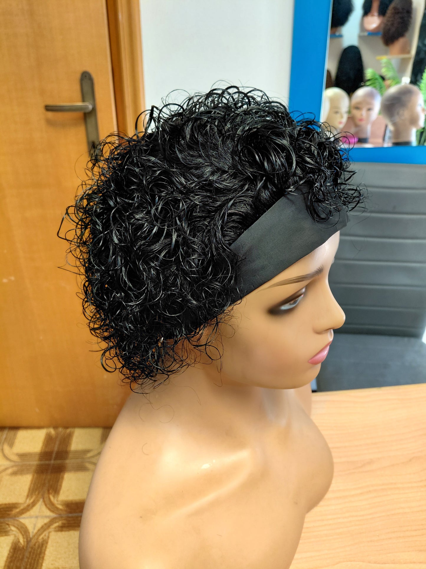 FHB Curly Human Hair Headband Wig