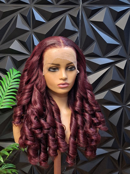 Royal Burgundy Bounce Blended Wig