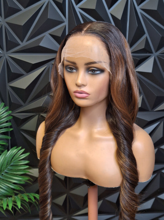 FHB Caramel Body Wave Flex Wig