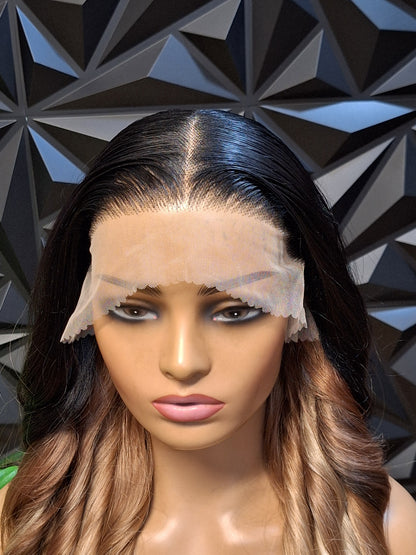 Black to Blonde Ombre Lace Front Wig