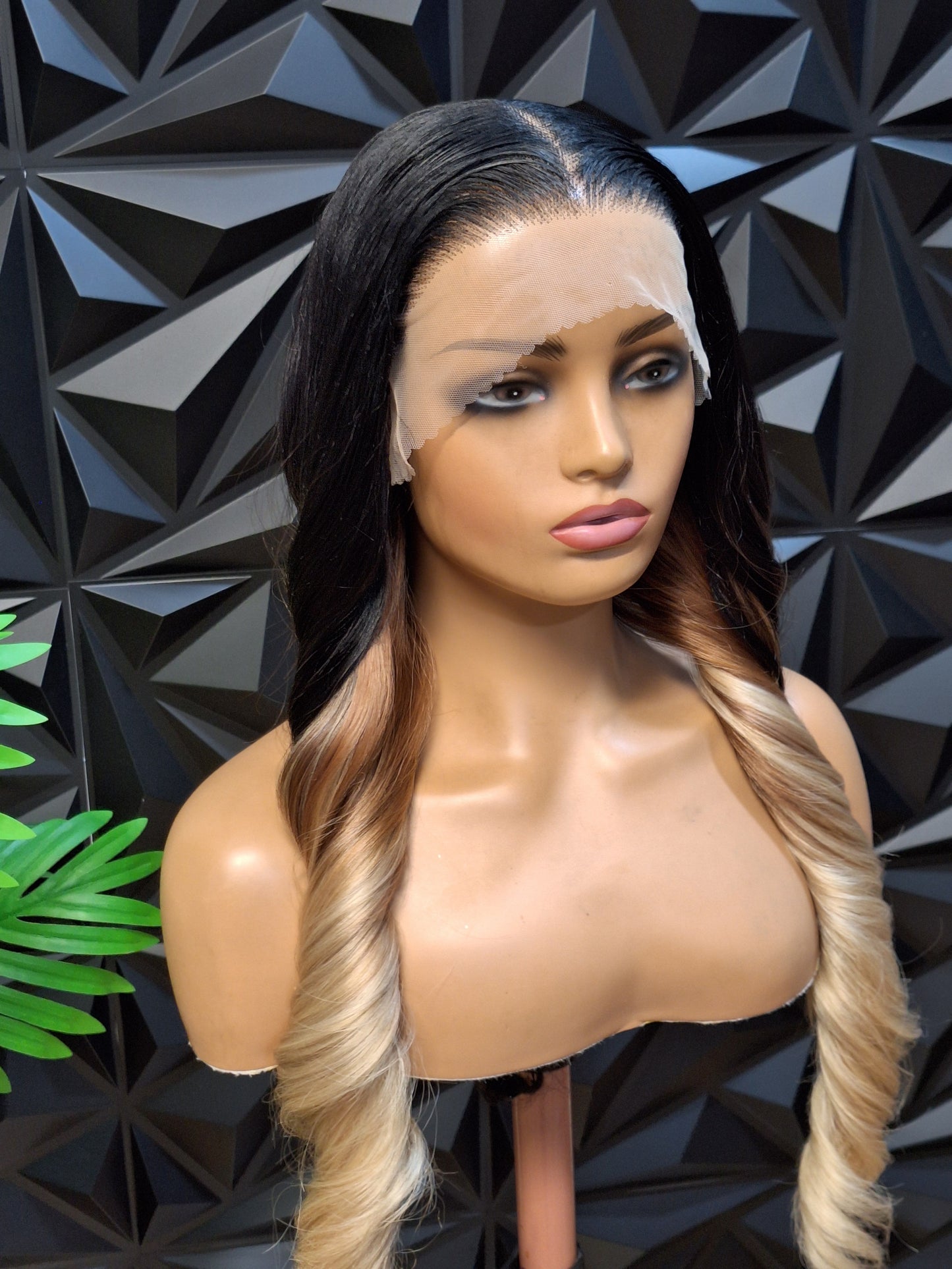 Black to Blonde Ombre Lace Front Wig