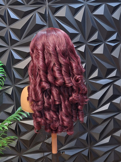 Royal Burgundy Bounce Blended Wig