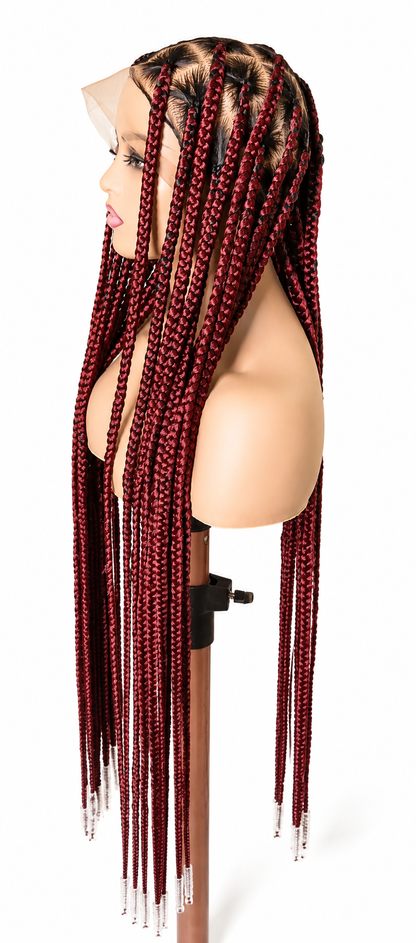 BW-005 Knotless braid wig with beads