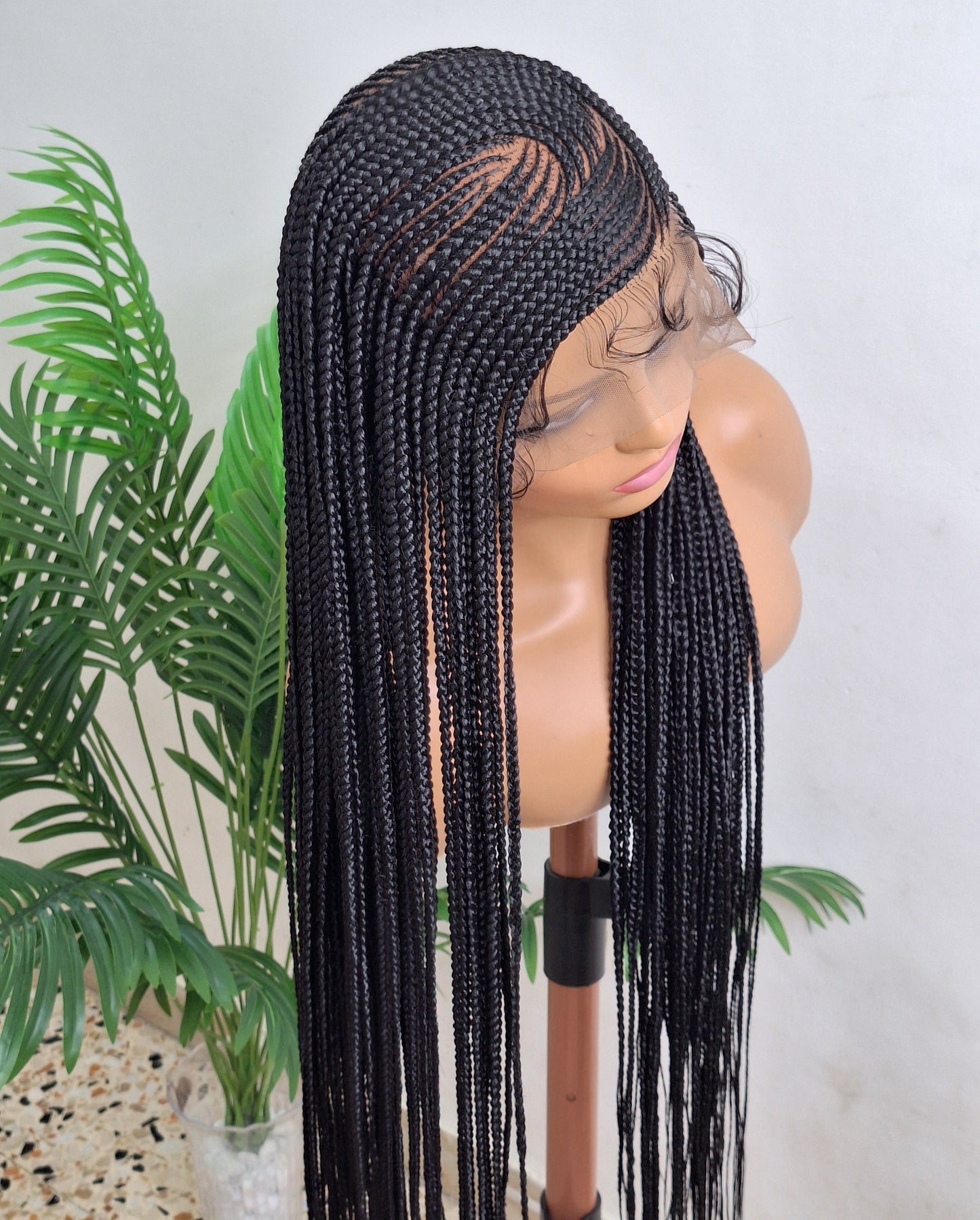 Cornrow braided wig two step