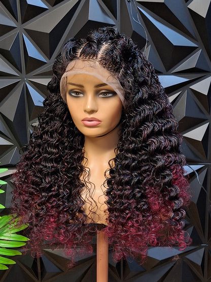 Queen Twist Curly Wig – Burgundy