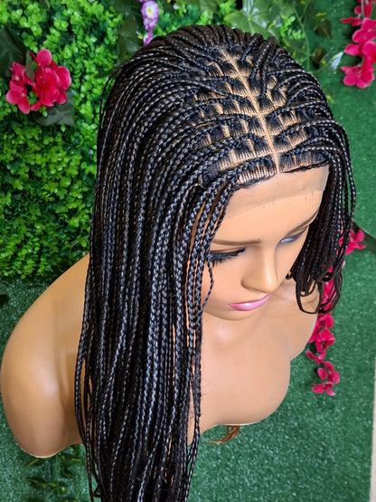 French curls braided wig with 5x5 closure