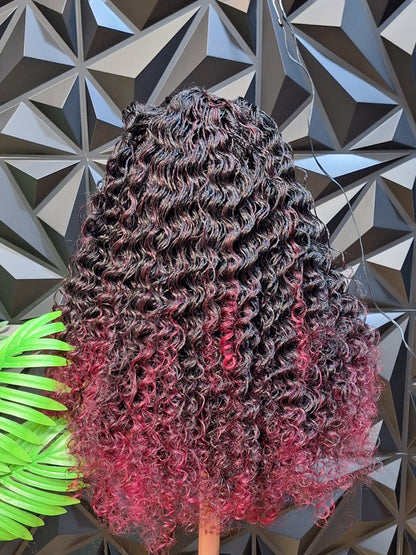 Queen Twist Curly Wig – Burgundy