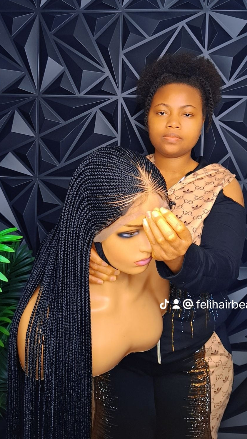Cornrow braided wig glueless