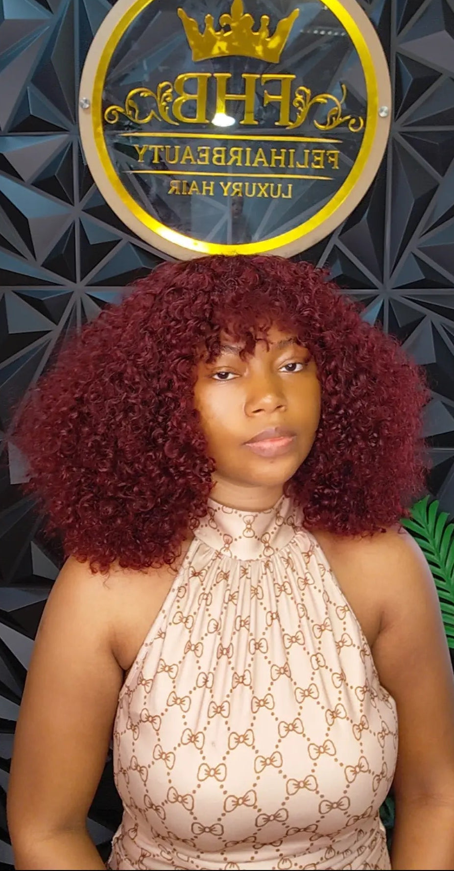 Burgundy Pixie Curls Human Hair Wig