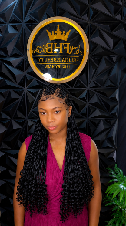 FHB cornrow Curl-End Braids