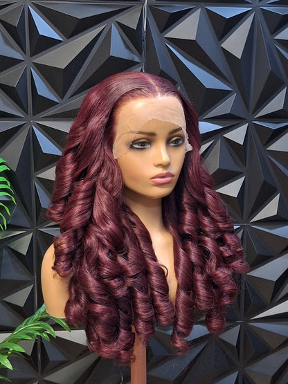Royal Burgundy Bounce Blended Wig