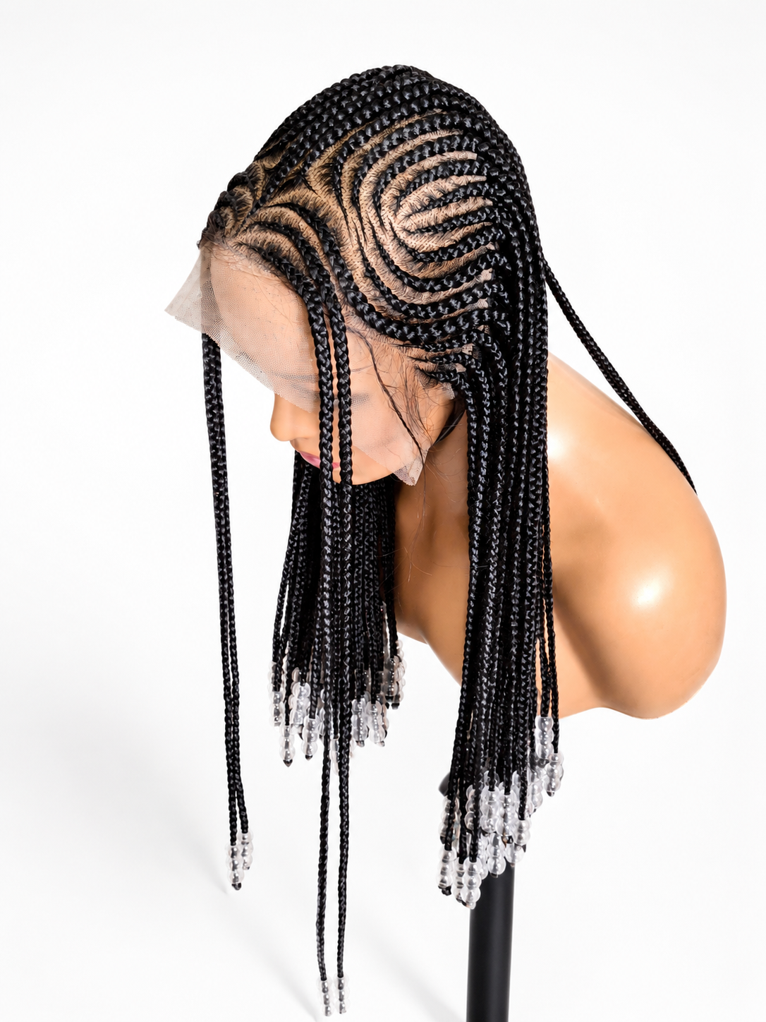 BW-001 - Cornrow Beaded Braided Wig