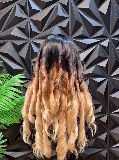 Black to Blonde Ombre Lace Front Wig
